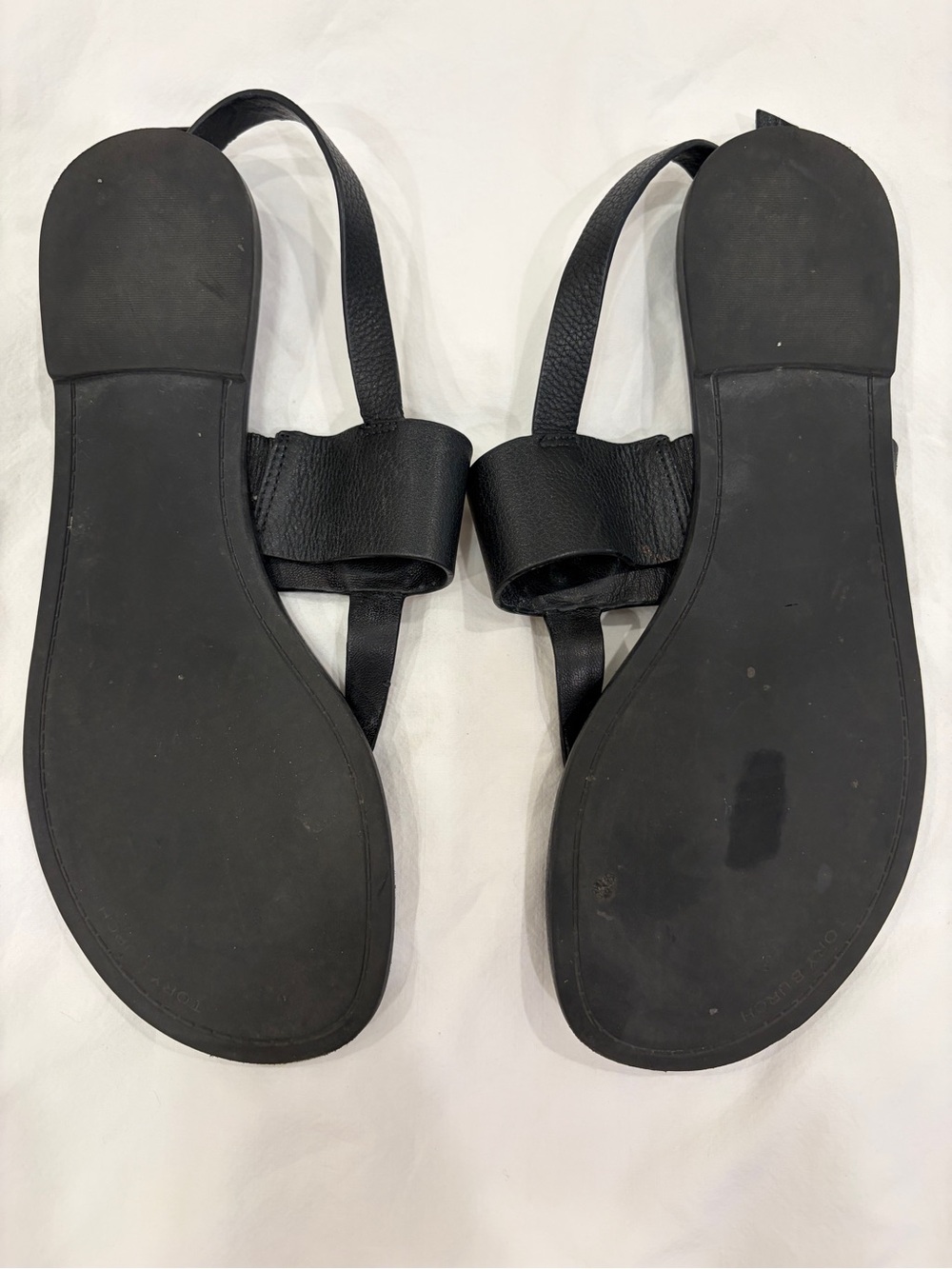 Tory Burch Black Leather Thong Sandals 8.5 - Picture 5 of 8